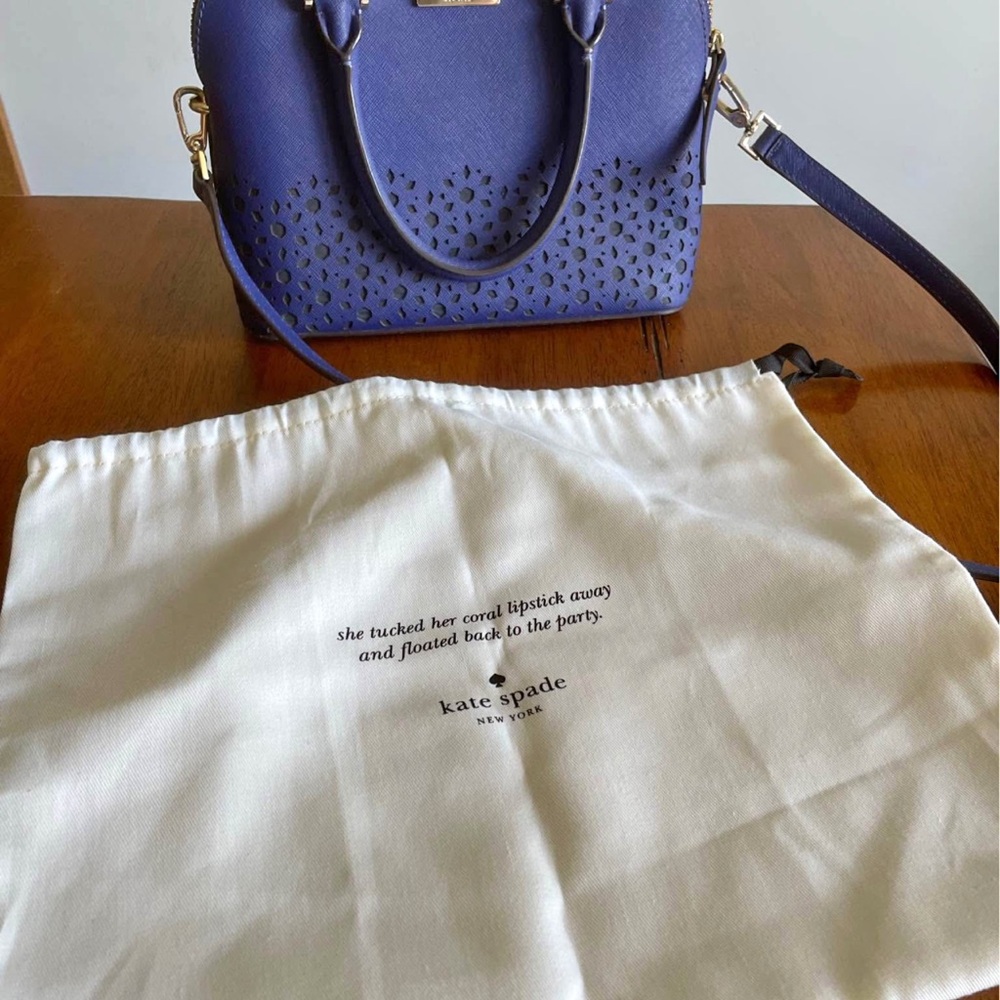 Kate Spade Perforated Navy Satchel